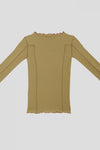 BASERANGE Ribbed cotton base layer top TTOL-RB-AU23 lime green